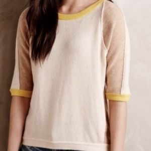 Anthro tan sweater shirt